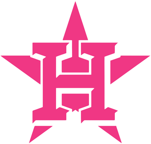 Houston Astros Hot Pink Team Logo Premium DieCut Vinyl Decal PICK SIZE