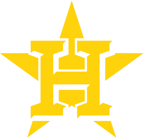 Houston Astros Yellow Childhood Cancer Awareness Team Logo Vinyl Decal PICK SIZE