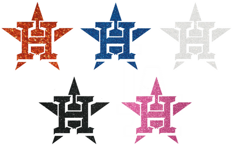 Houston Astros Metallic Sparkle Team Logo Premium DieCut Vinyl Decal PICK COLOR & SIZE