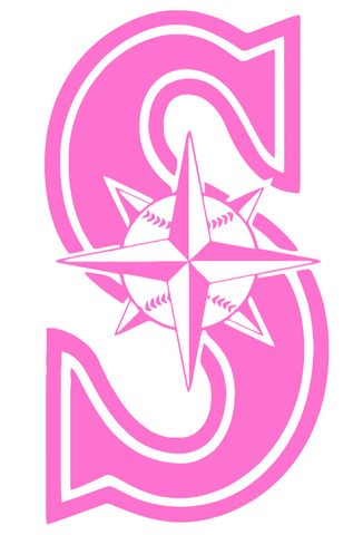 Seattle Mariners Pink Mothers Day Breast Cancer Awareness Team Logo Vinyl Decal PICK SIZE