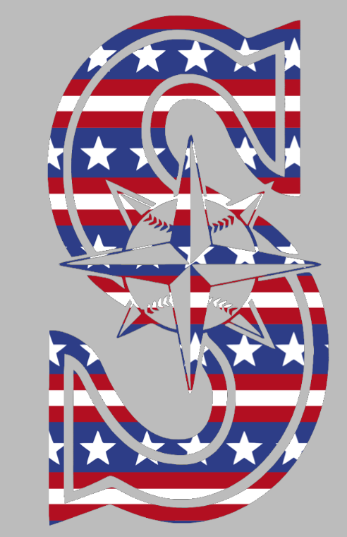 Seattle Mariners Stars & Stripes Team Logo USA American Flag Vinyl Decal PICK SIZE