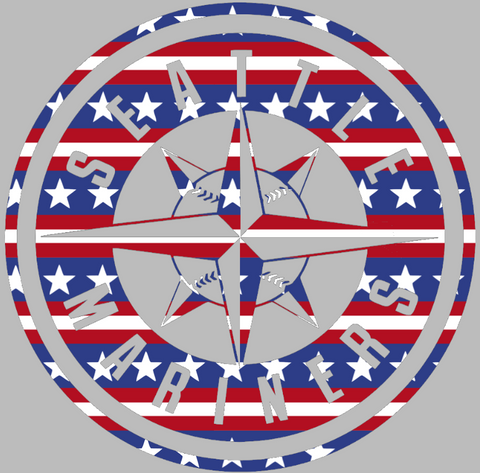Seattle Mariners Stars & Stripes Alternate Logo USA American Flag Vinyl Decal PICK SIZE