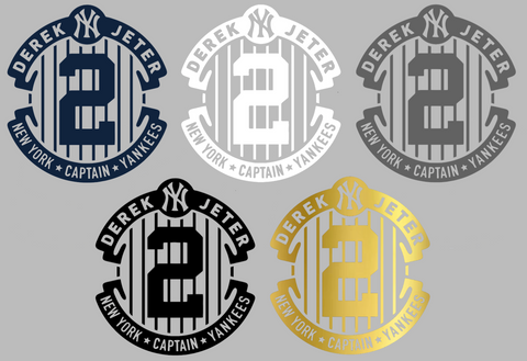 New York Yankees Derek Jeter Retirement Logo Premium DieCut Vinyl Decal PICK COLOR & SIZE