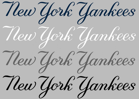 New York Yankees Script Team Name Logo Premium DieCut Vinyl Decal PICK COLOR & SIZE