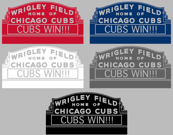 Chicago Cubs Wrigley Field Sign Logo Premium DieCut Vinyl Decal PICK COLOR & SIZE