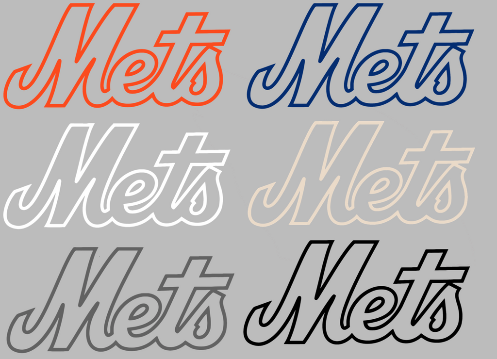 New York Mets Team Name Logo Premium DieCut Vinyl Decal PICK COLOR & SIZE