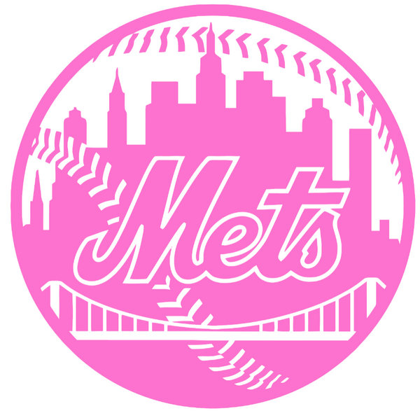 New York Mets Pink Mothers Day Breast Cancer Awareness Alternate Logo Vinyl Decal PICK SIZE
