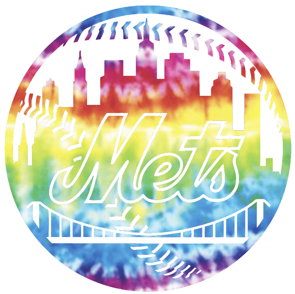 New York Mets Crucial Catch Cancer Alternate Logo Tie Dye Vinyl Decal PICK SIZE