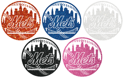 New York Mets Metallic Sparkle Alternate Team Logo Premium DieCut Vinyl Decal PICK COLOR & SIZE