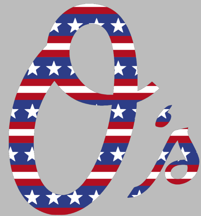 Baltimore Orioles Stars & Stripes Team Logo USA American Flag Vinyl Decal PICK SIZE