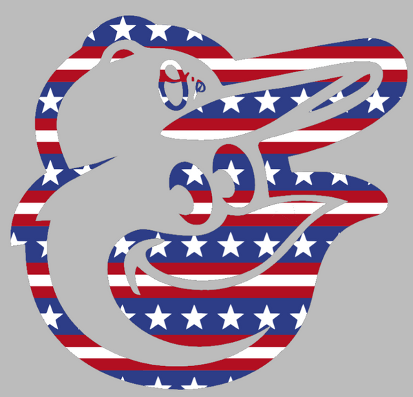 Baltimore Orioles Stars & Stripes Alternate Logo USA American Flag Vinyl Decal PICK SIZE