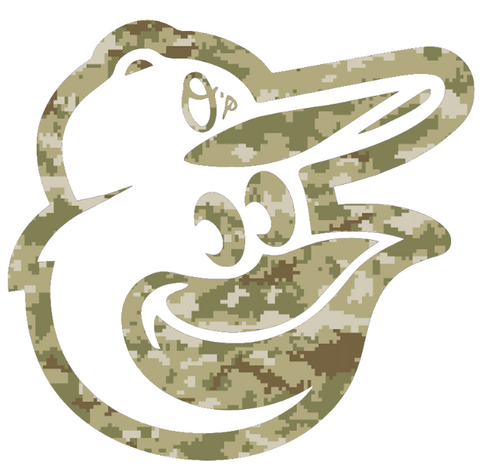 Baltimore Orioles Salute to Service Alternate Logo Camouflage Camo Vinyl Decal PICK SIZE