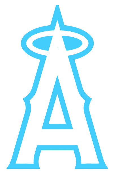 Los Angeles Angels Light Blue Fathers Day Prostate Cancer Awareness Team Logo Vinyl Decal PICK SIZE