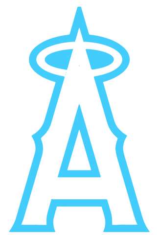 Los Angeles Angels Light Blue Fathers Day Prostate Cancer Awareness Team Logo Vinyl Decal PICK SIZE