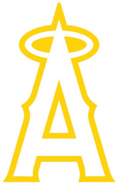 Los Angeles Angels Yellow Childhood Cancer Awareness Team Logo Vinyl Decal PICK SIZE