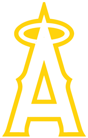 Los Angeles Angels Yellow Childhood Cancer Awareness Team Logo Vinyl Decal PICK SIZE