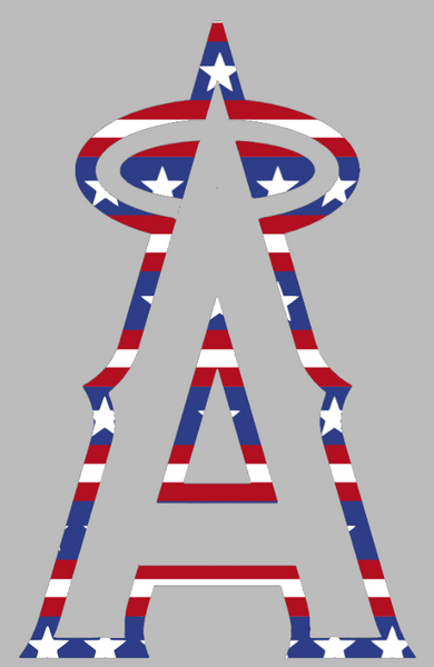 Los Angeles Angels Stars & Stripes Team Logo USA American Flag Vinyl Decal PICK SIZE