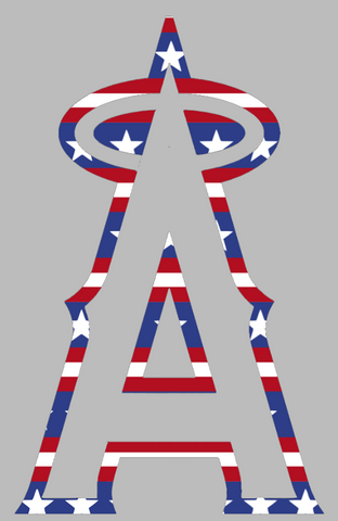 Los Angeles Angels Stars & Stripes Team Logo USA American Flag Vinyl Decal PICK SIZE