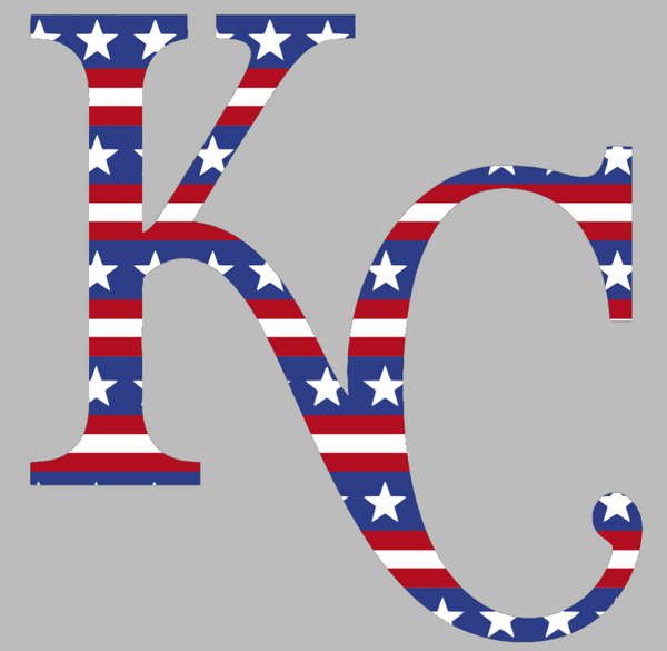 Kansas City Royals Stars & Stripes KC Logo USA American Flag Vinyl Decal PICK SIZE