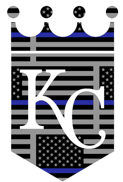 Kansas City Royals Thin Blue Line Team Logo American Flag Premium DieCut Vinyl Decal PICK SIZE