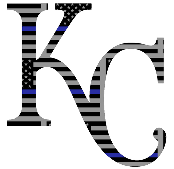 Kansas City Royals Thin Blue Line KC Logo American Flag Premium DieCut Vinyl Decal PICK SIZE