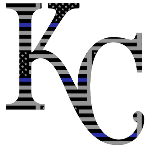Kansas City Royals Thin Blue Line KC Logo American Flag Premium DieCut Vinyl Decal PICK SIZE
