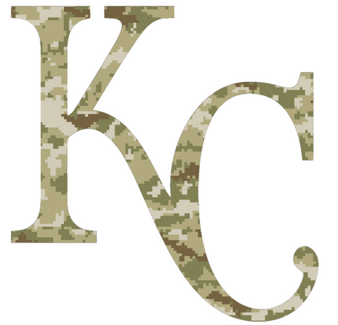 Kansas City Royals Salute to Service KC Logo Camouflage Camo Vinyl Decal PICK SIZE