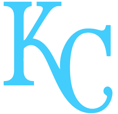 Kansas City Royals Light Blue Fathers Day Prostate Cancer Awareness KC Logo Vinyl Decal PICK SIZE