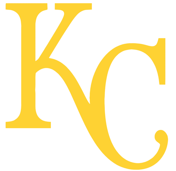 Kansas City Royals Yellow Childhood Cancer Awareness KC Logo Vinyl Decal PICK SIZE