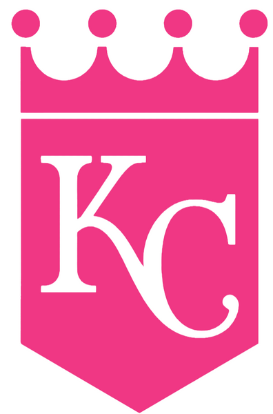 Kansas City Royals Hot Pink Team Logo Premium DieCut Vinyl Decal PICK SIZE