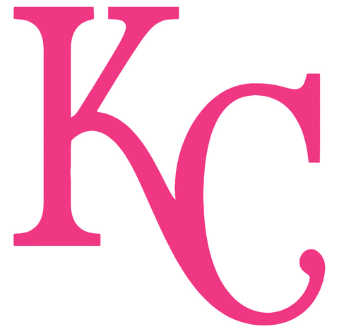 Kansas City Royals Hot Pink KC Logo Premium DieCut Vinyl Decal PICK SIZE