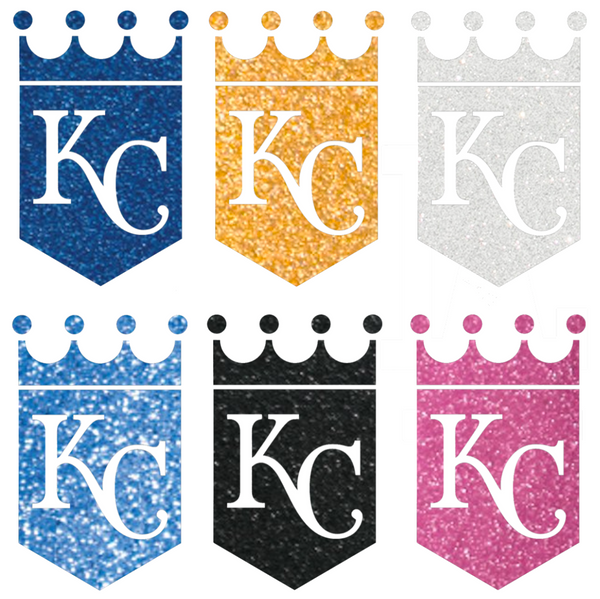 Kansas City Royals Metallic Sparkle Team Logo Premium DieCut Vinyl Decal PICK COLOR & SIZE