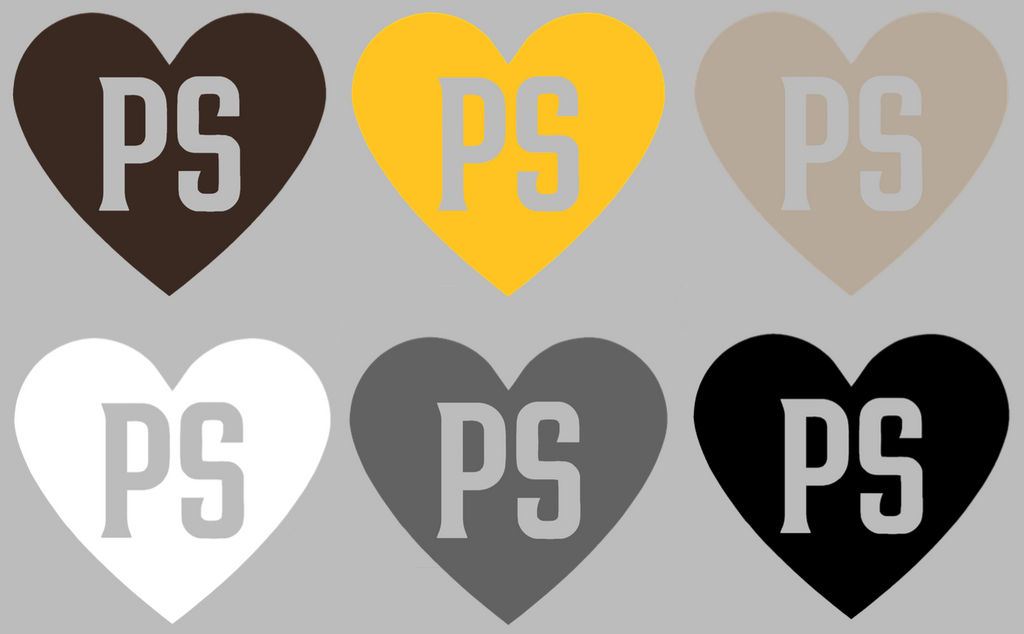 San Diego Padres PS Heart Peter Seider Logo Premium DieCut Vinyl Decal PICK COLOR & SIZE