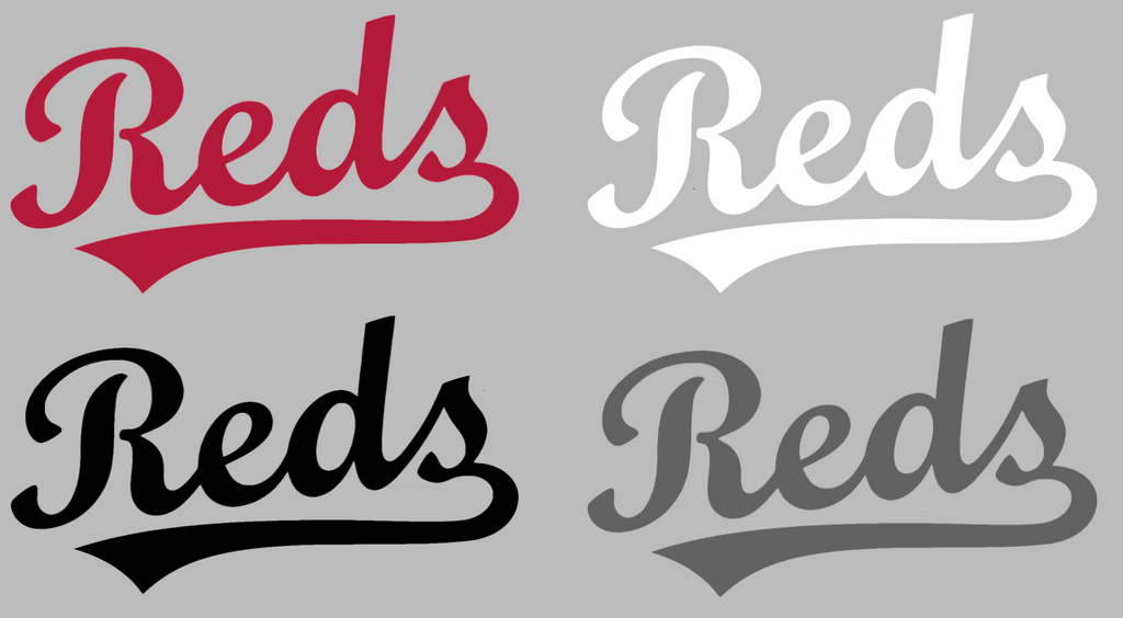 Cincinnati Reds Team Name Logo Premium DieCut Vinyl Decal PICK COLOR & SIZE