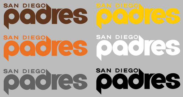 San Diego Padres Retro Team Name 1960s-1980s Logo Premium DieCut Vinyl Decal PICK COLOR & SIZE