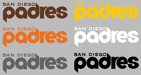 San Diego Padres Retro Team Name 1960s-1980s Logo Premium DieCut Vinyl Decal PICK COLOR & SIZE