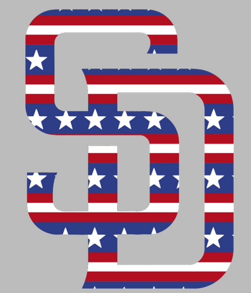 San Diego Padres Stars & Stripes Team Logo USA American Flag Vinyl Decal PICK SIZE