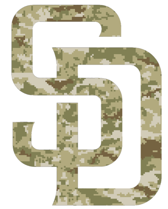 San Diego Padres Salute to Service Team Logo Camouflage Camo Vinyl Decal PICK SIZE