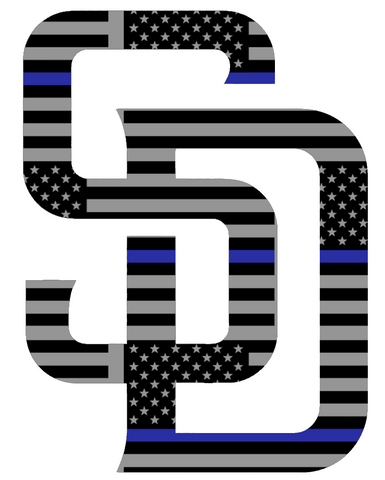San Diego Padres Thin Blue Line Team Logo American Flag Premium DieCut Vinyl Decal PICK SIZE
