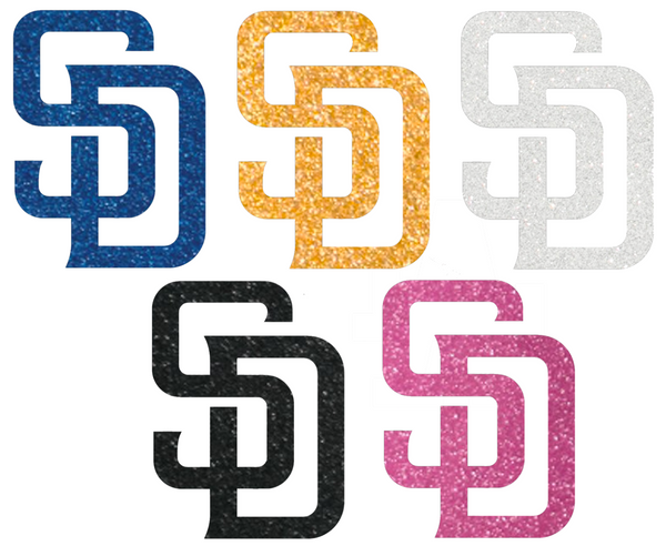 San Diego Padres Metallic Sparkle Team Logo Premium DieCut Vinyl Decal PICK COLOR & SIZE