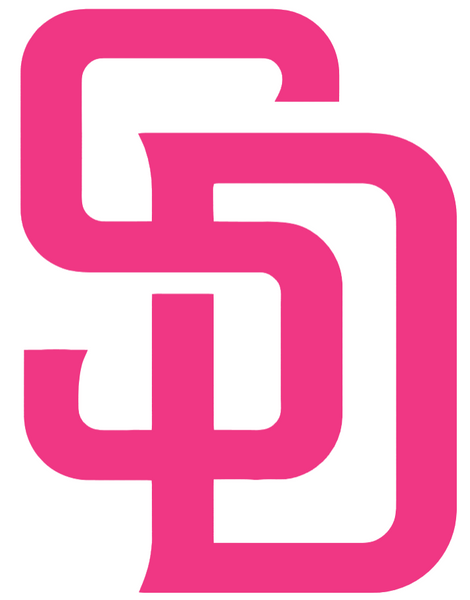 San Diego Padres Hot Pink Team Logo Premium DieCut Vinyl Decal PICK SIZE
