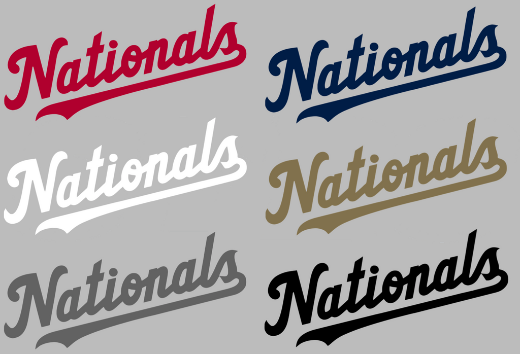 Washington Nationals Team Name Logo Premium DieCut Vinyl Decal PICK COLOR & SIZE