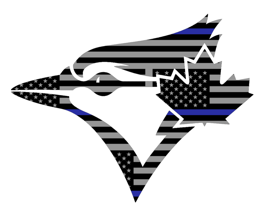 Toronto Blue Jays Thin Blue Line Team Logo American Flag Premium DieCut Vinyl Decal PICK SIZE