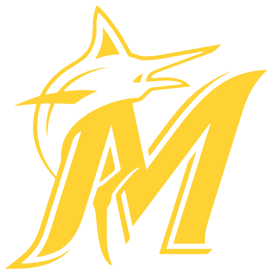 Miami Marlins Yellow Childhood Cancer Awareness Team Logo Vinyl Decal PICK SIZE