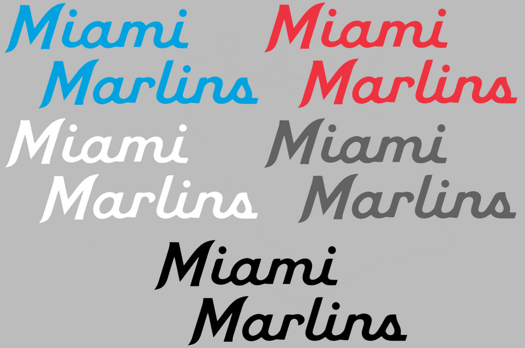 Miami Marlins Team Name Logo Premium DieCut Vinyl Decal PICK COLOR & SIZE