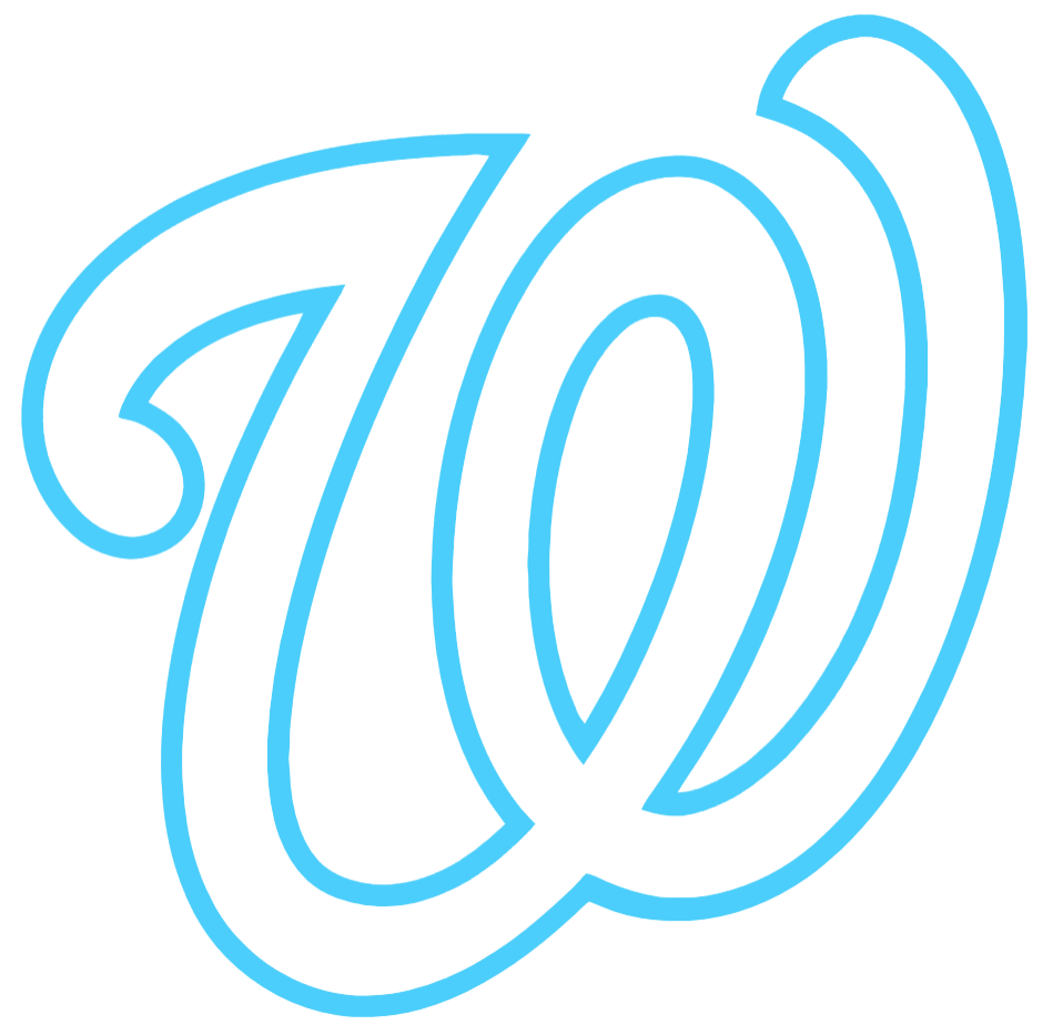 Washington Nationals Light Blue Fathers Day Prostate Cancer Awareness Team Logo Vinyl Decal PICK SIZE