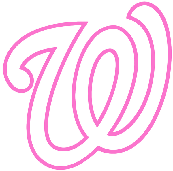 Washington Nationals Pink Mothers Day Breast Cancer Awareness Team Logo Vinyl Decal PICK SIZE
