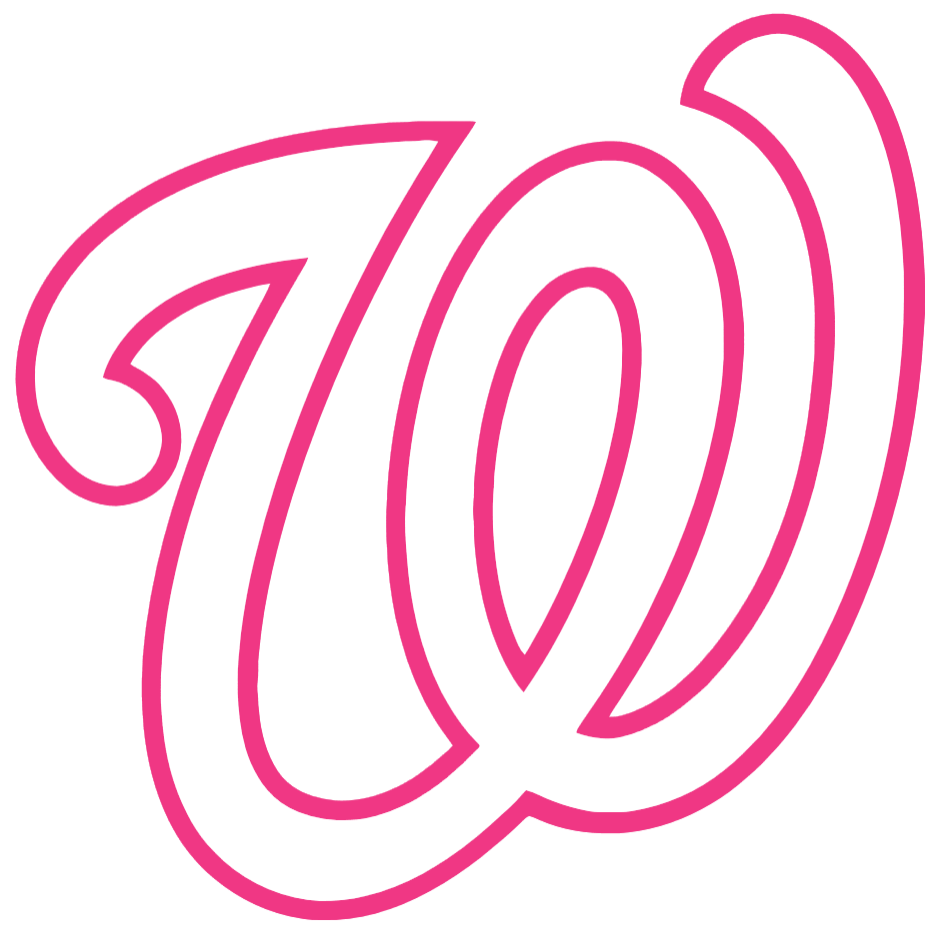 Washington Nationals Hot Pink Team Logo Premium DieCut Vinyl Decal PICK SIZE
