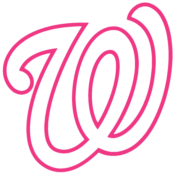Washington Nationals Hot Pink Team Logo Premium DieCut Vinyl Decal PICK SIZE