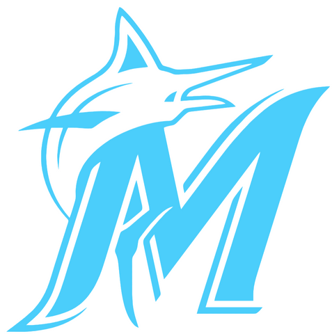 Miami Marlins Light Blue Fathers Day Prostate Cancer Awareness Team Logo Vinyl Decal PICK SIZE